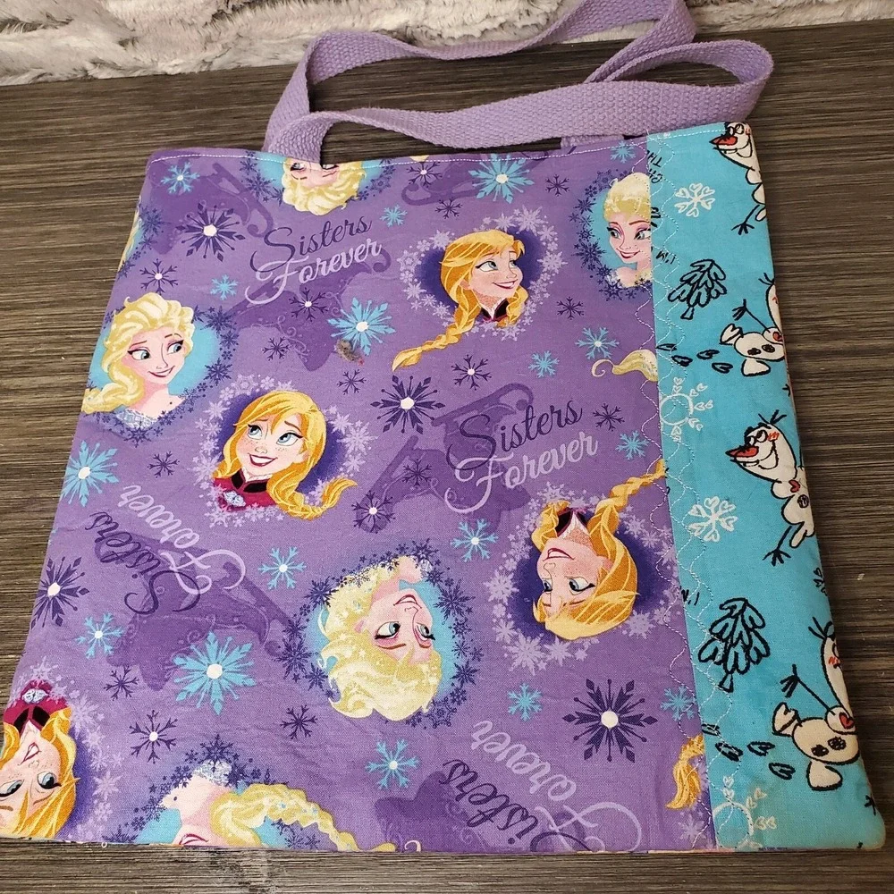 Disney Frozen Trick-or-Treat Library Fabric Tote‎ Bag - Lined - Anna, Elsa, Olaf